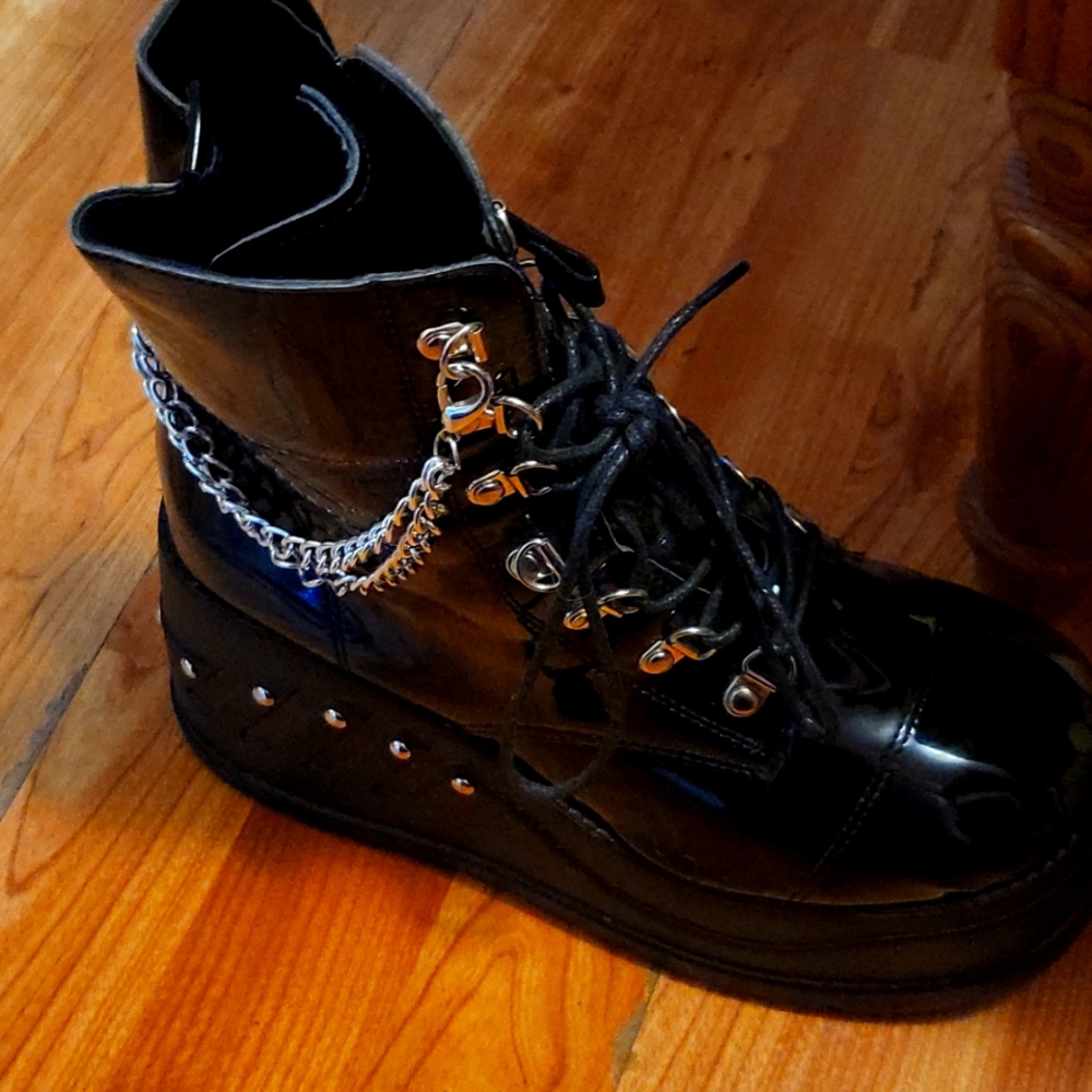 Black High Top Platform Booties
